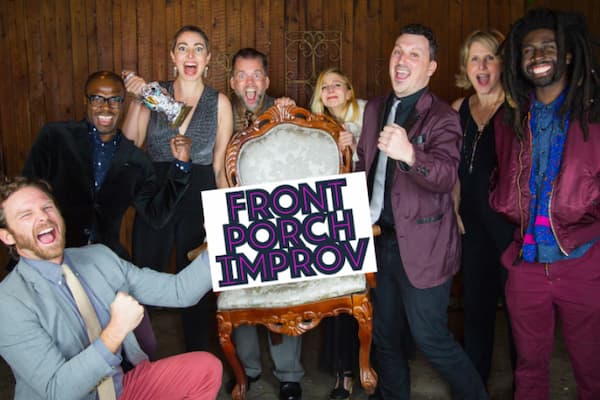 Front Porch Improv downtown Savannah comedy theater with intimate stage and audience seating arrangement
