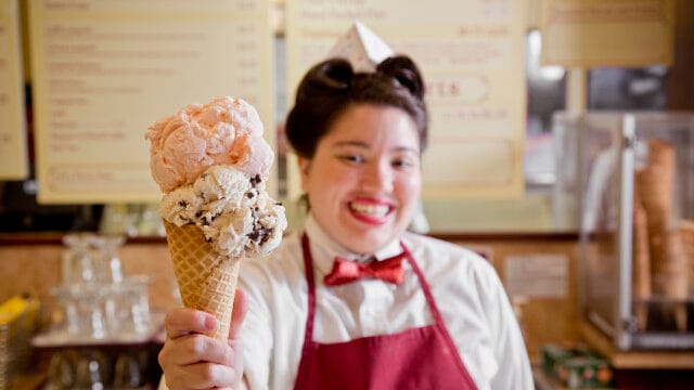 Leopold's Ice Cream historic ice cream shop on Broughton Street in Savannah