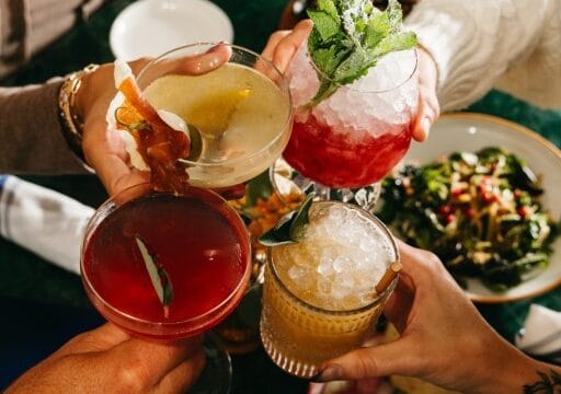 Bar Julian rooftop bar in Savannah with skyline and river views