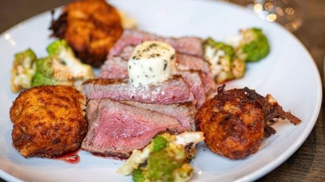b. Matthew's Eatery dining room and Southern comfort fare in Savannah